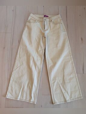 Edikted Cream Wide-Leg Jeans NWT